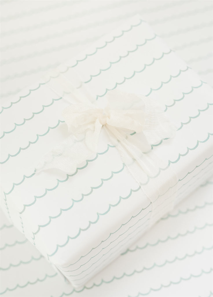 Turquoise Scallop Gift Wrap