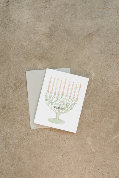 Leaf Menorah Card