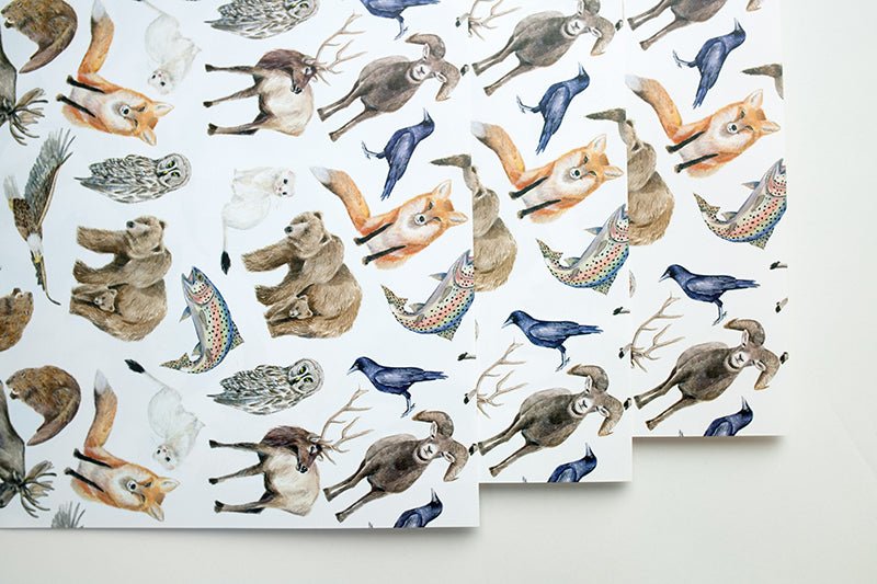 Mountain Animals Gift Wrap