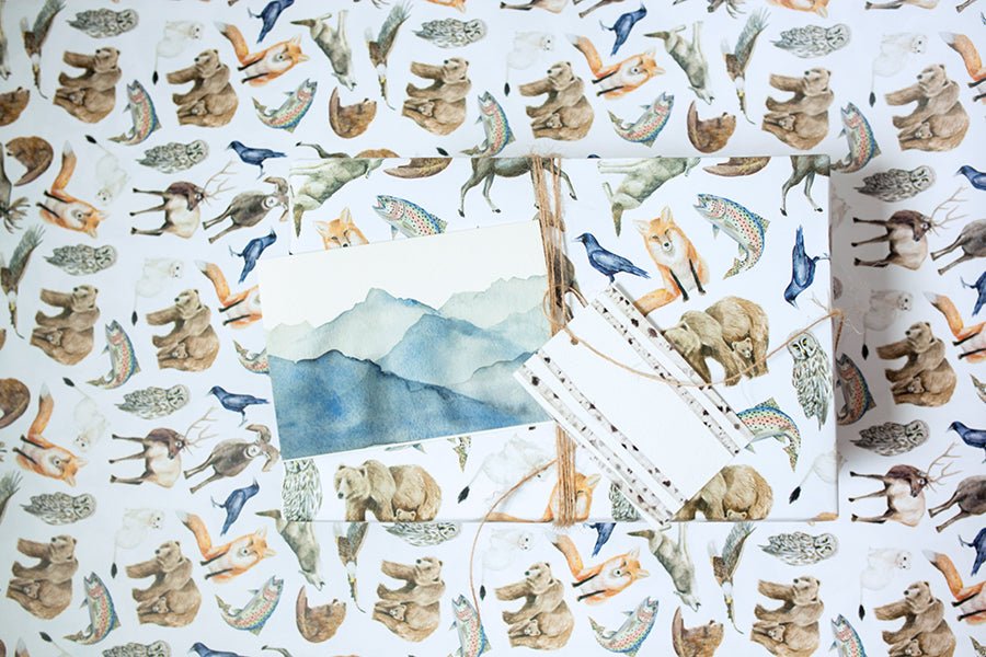 Mountain Animals Gift Wrap