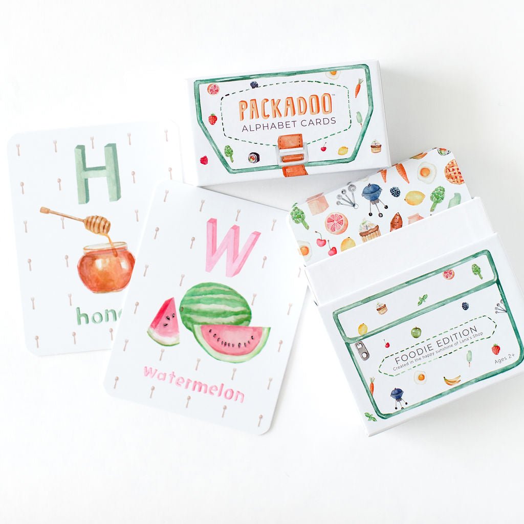 Packadoo Alphabet Cards for Kids: Foodie Edition