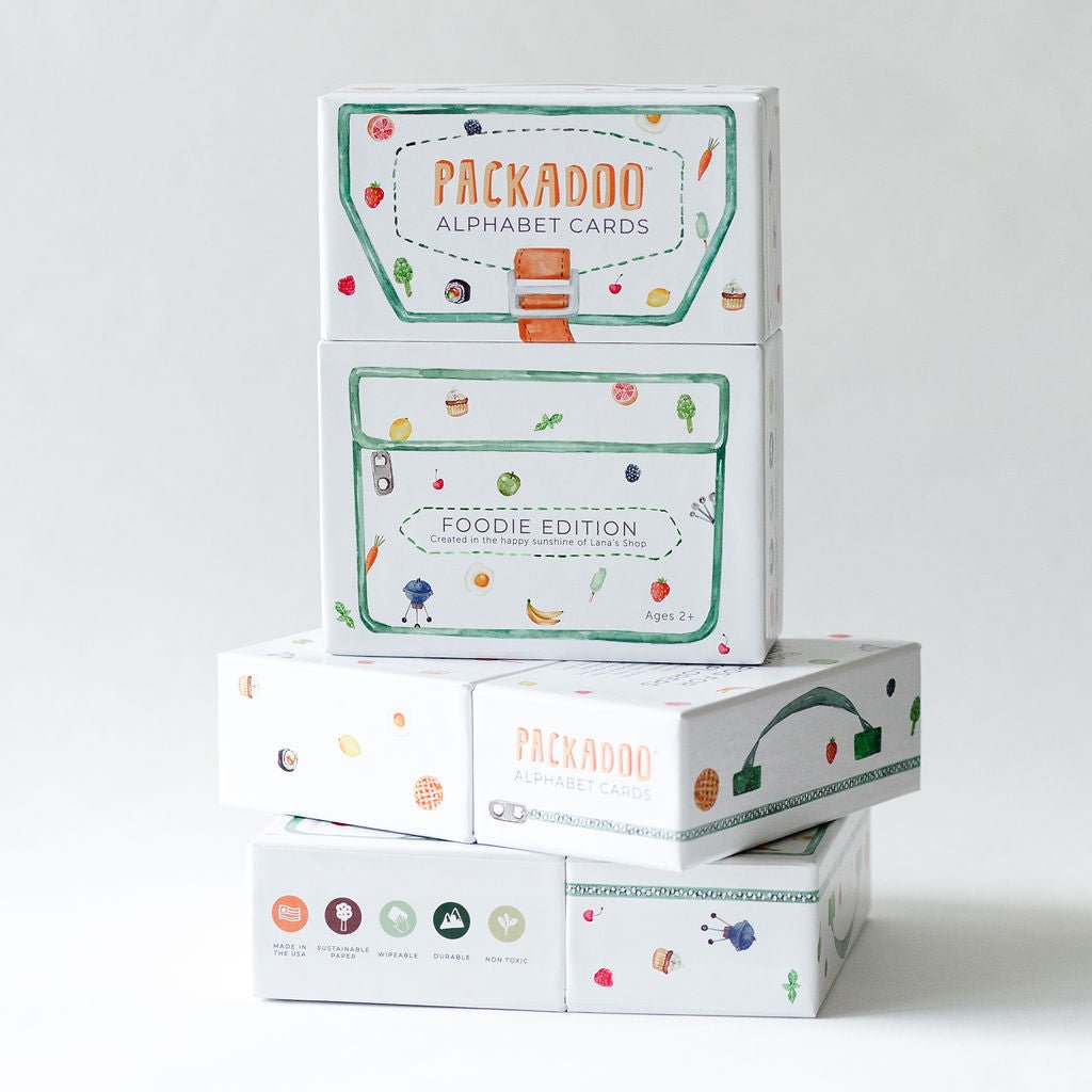 Packadoo Alphabet Cards for Kids: Foodie Edition