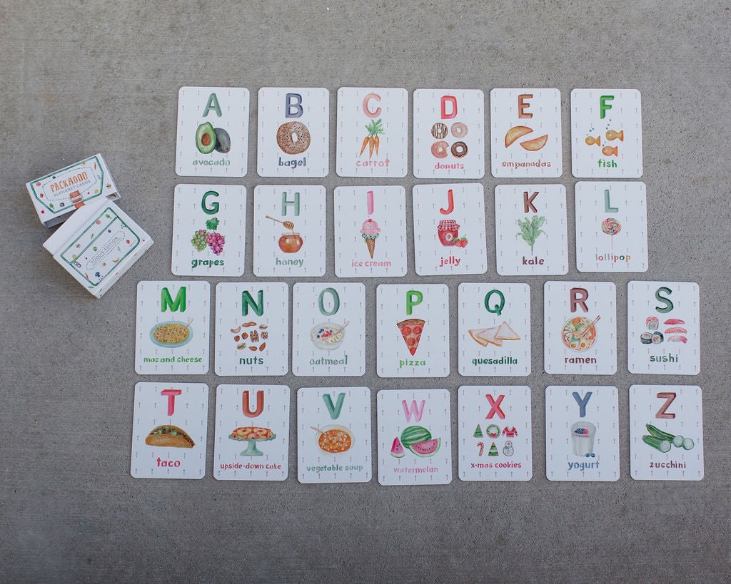 Packadoo Alphabet Cards for Kids: Foodie Edition
