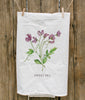 Sweet Pea Painted Tea Towel