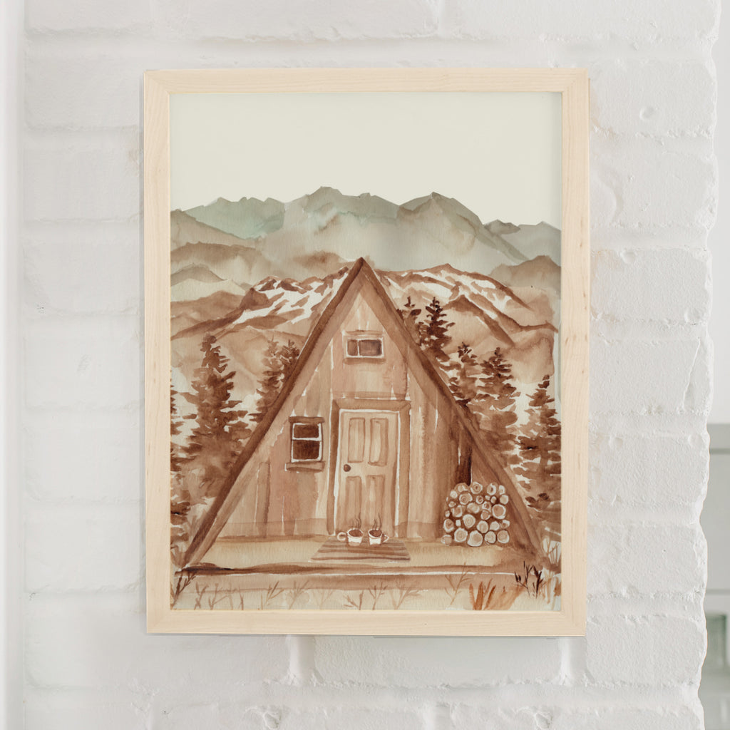 A-Frame Cabin Art Print