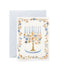 Happy Hanukkah Flower Menorah Greeting Card