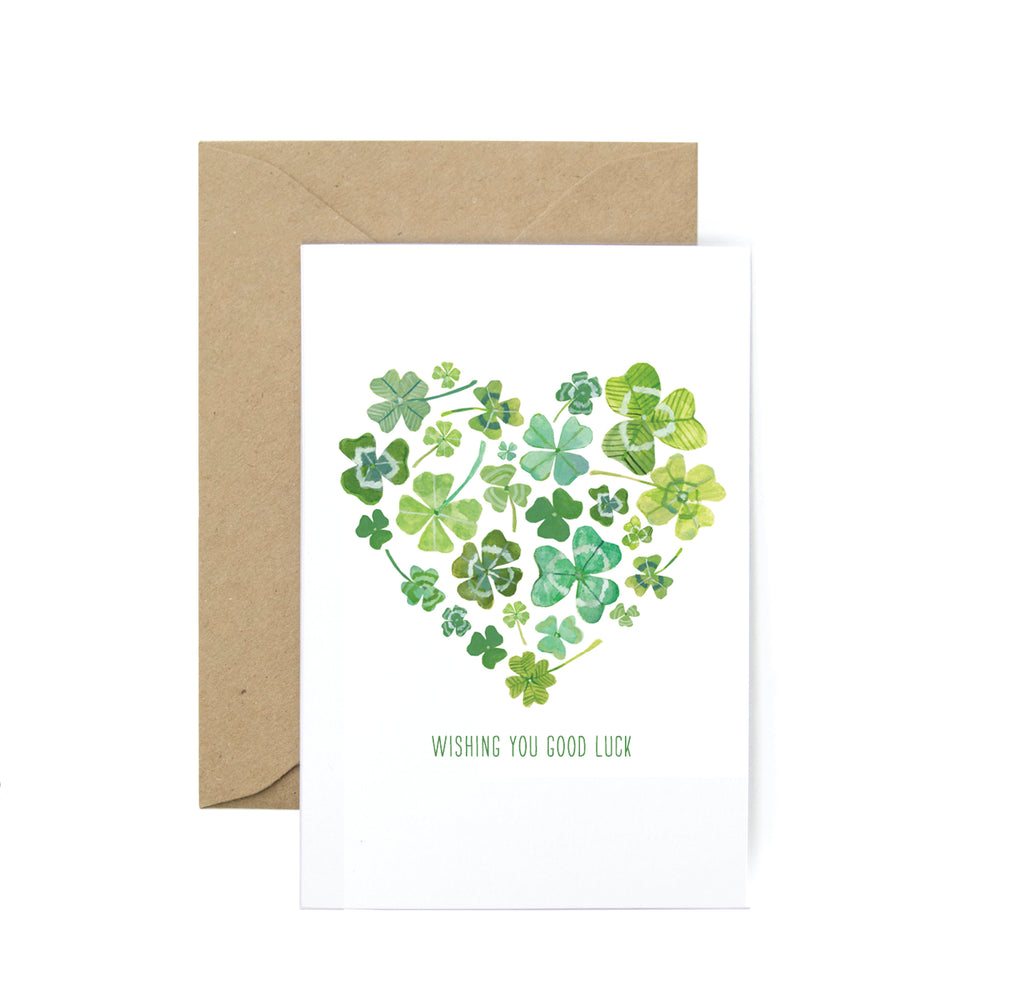Clover Good Luck Wishes Card