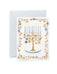 Happy Hanukkah Flower Menorah Greeting Card