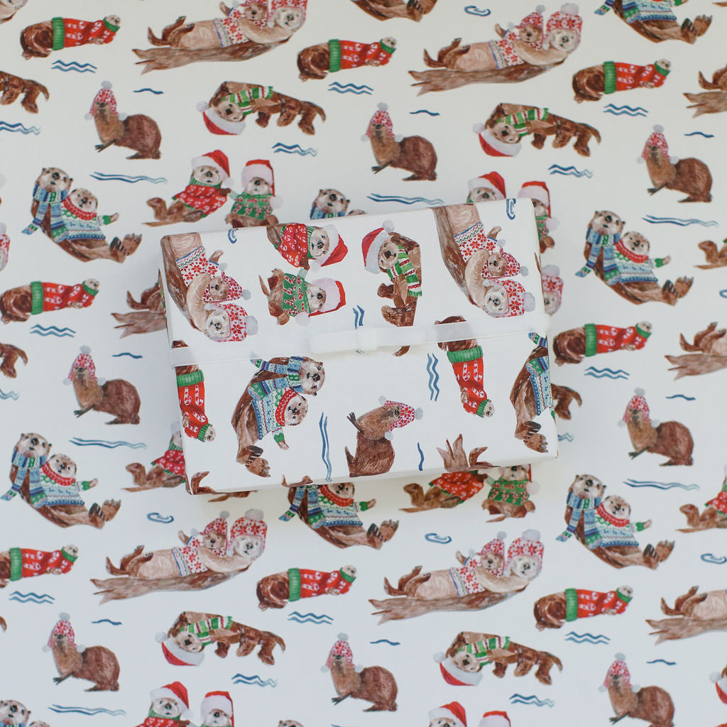 Holiday Otters Gift Wrap