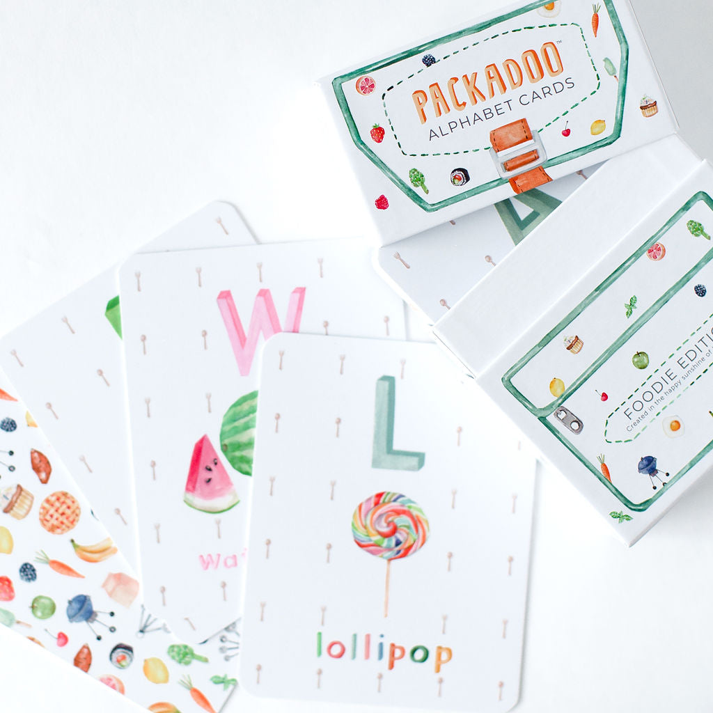 Packadoo Alphabet Cards for Kids: Foodie Edition