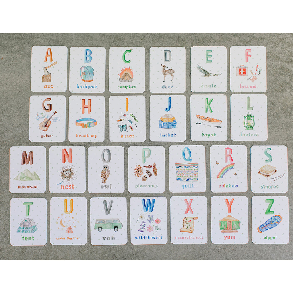 Packadoo Alphabet Cards for Kids: Camping Edition