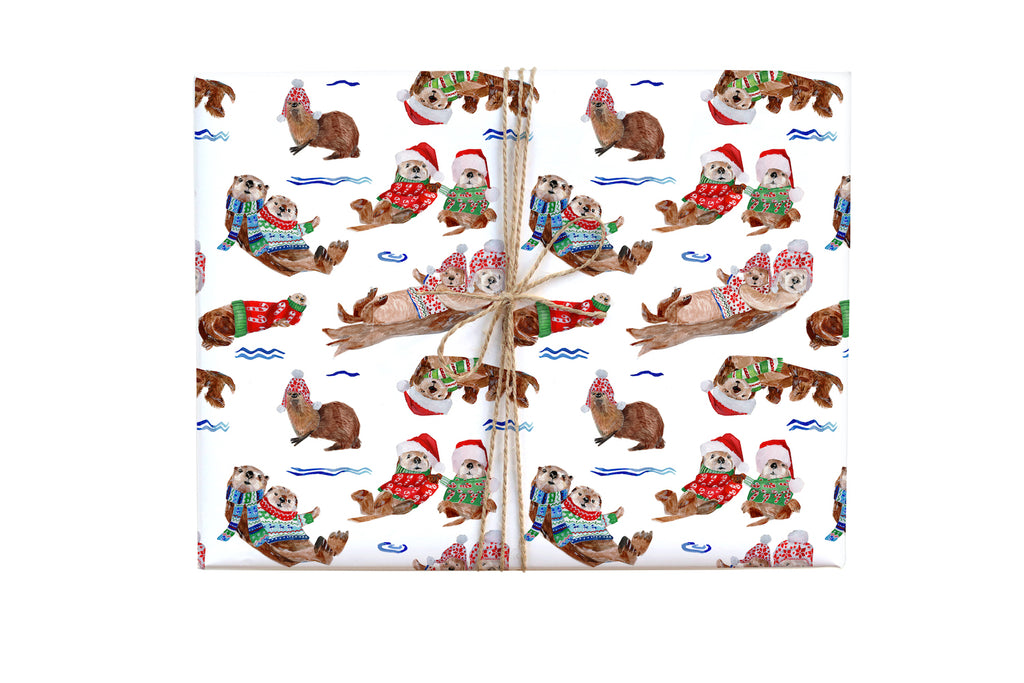 Holiday Otters Gift Wrap