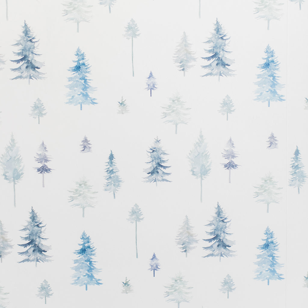 Peaceful Forest Wallpaper in Blues