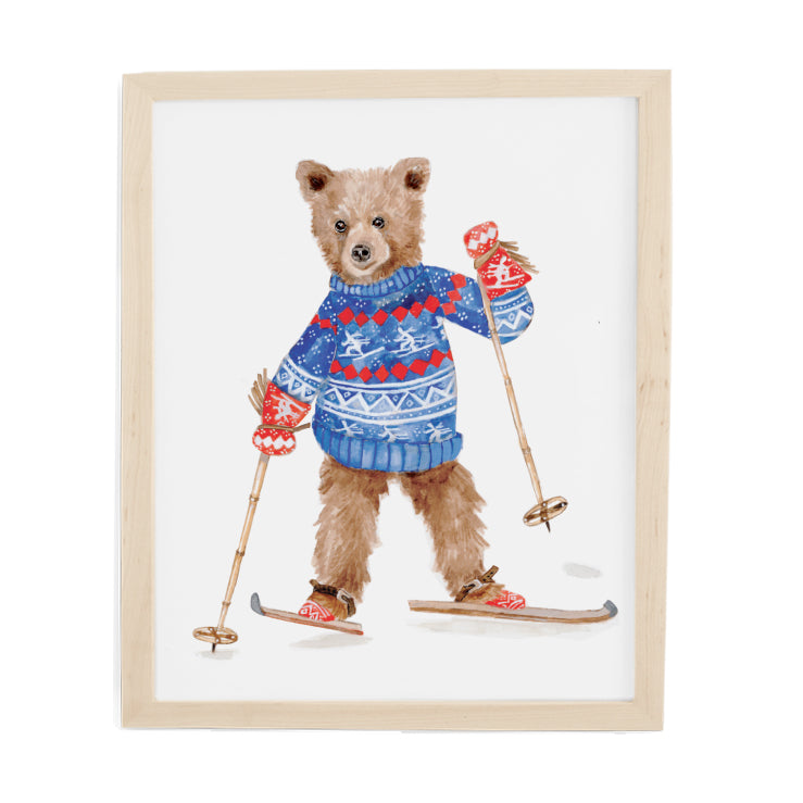 Ski Bear Art Print