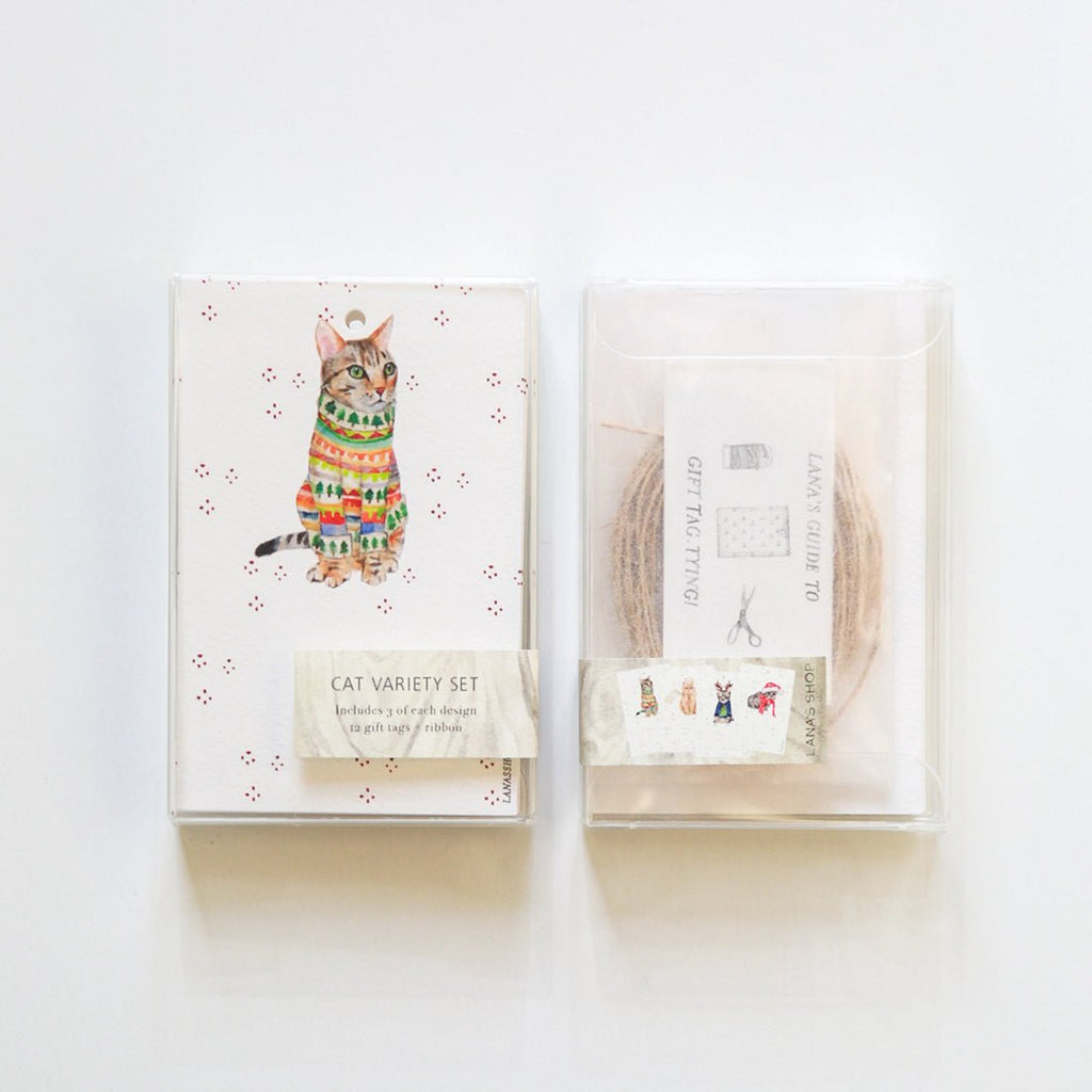 Festive Cat Variety Gift Tag Set