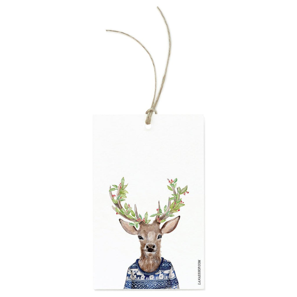 Festive Reindeer Gift Tag Set