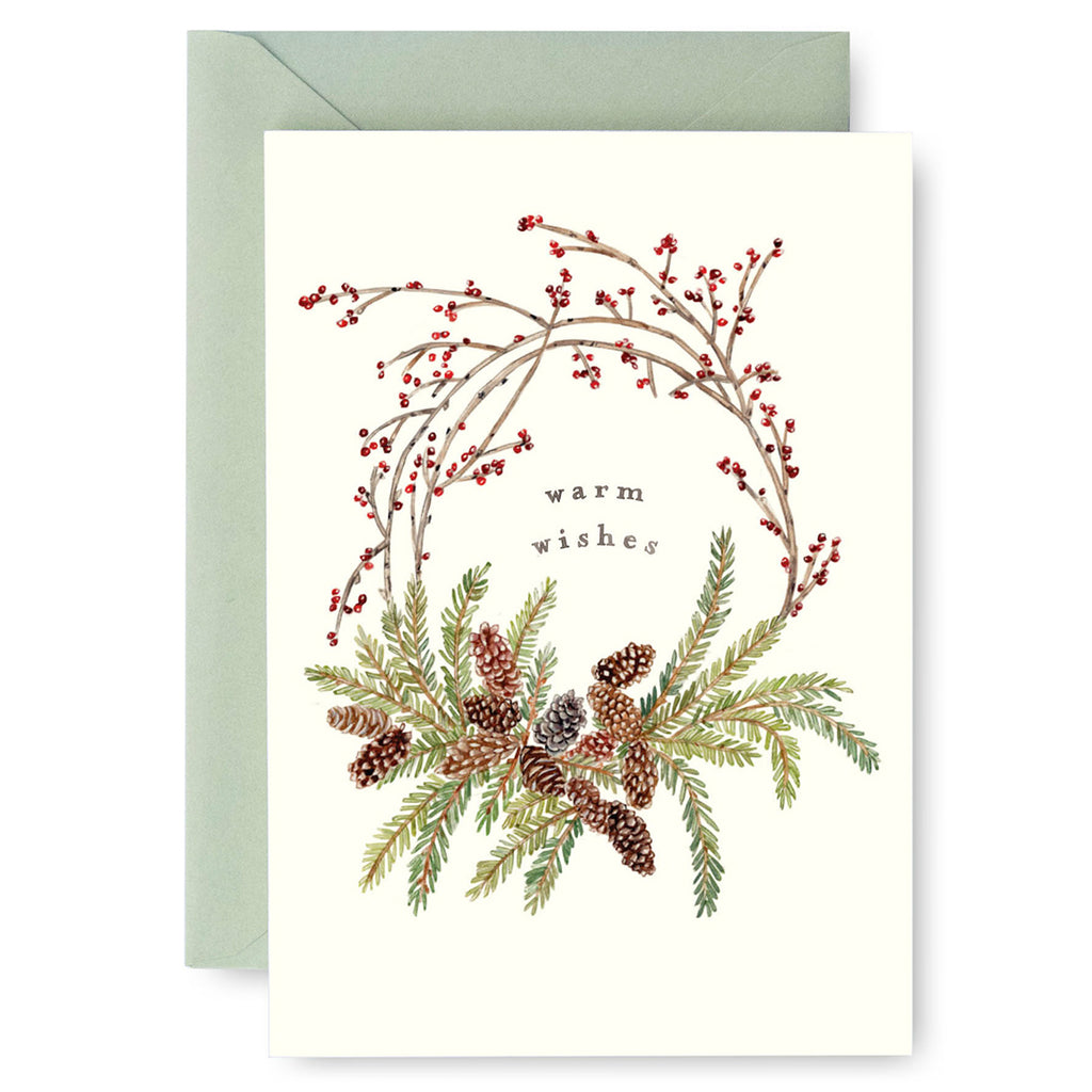 Pinecone Wreath Card