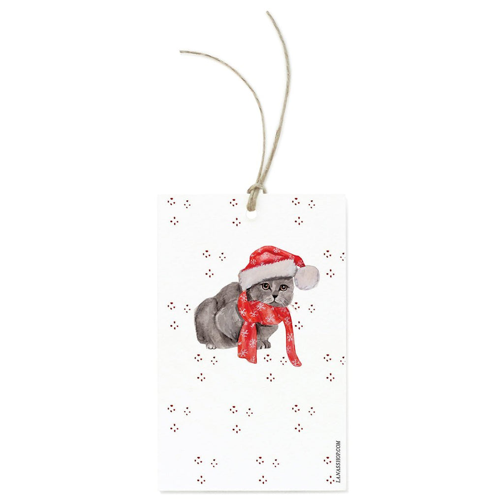 Grey Cat Gift Tag Set