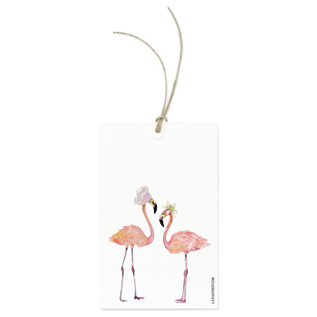 Flamingo Couple Gift Tag Set