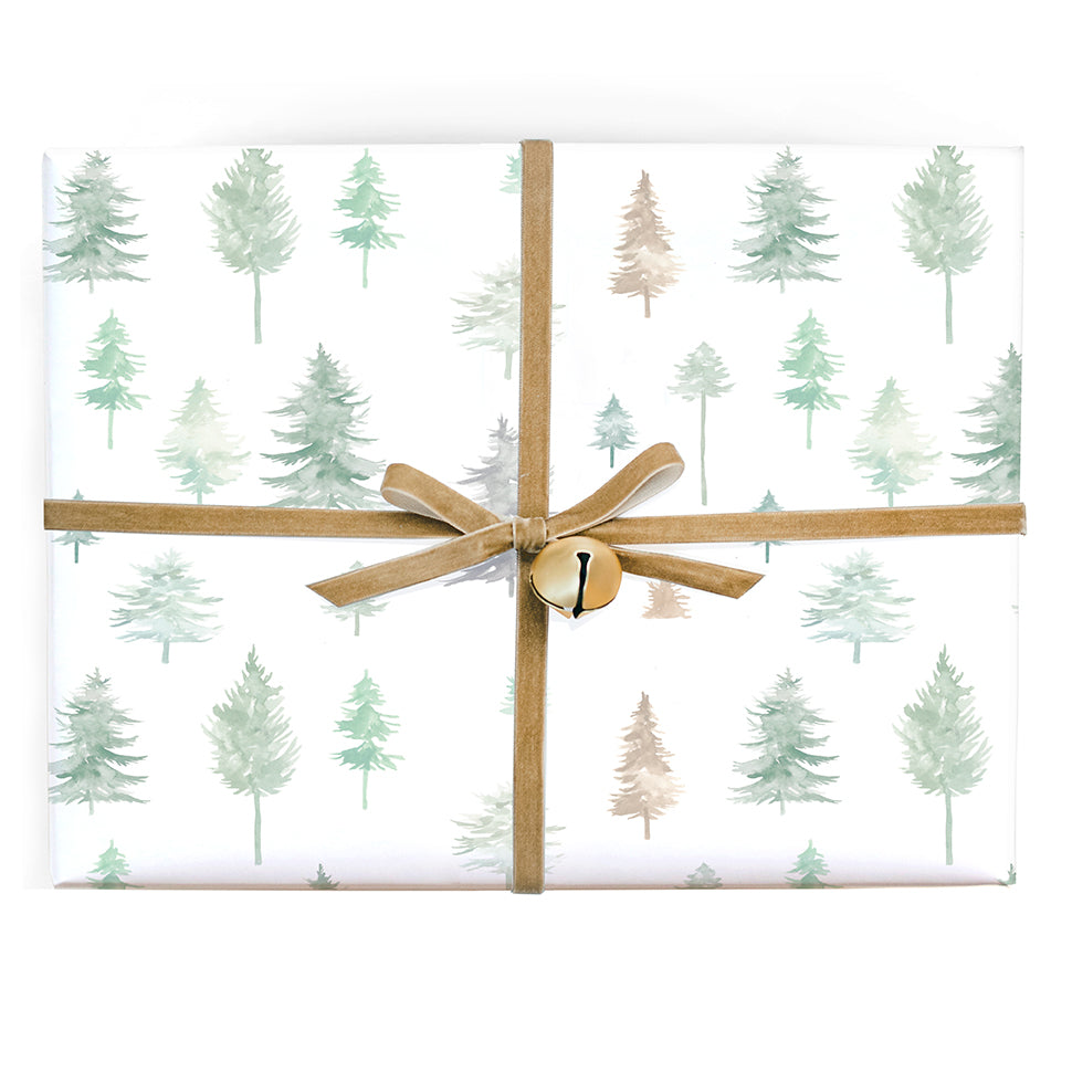 Luxury Christmas Wrapping Paper, Recyclable Wrapping Paper Sheets,  Illustrated Watercolour Gift Wrap 