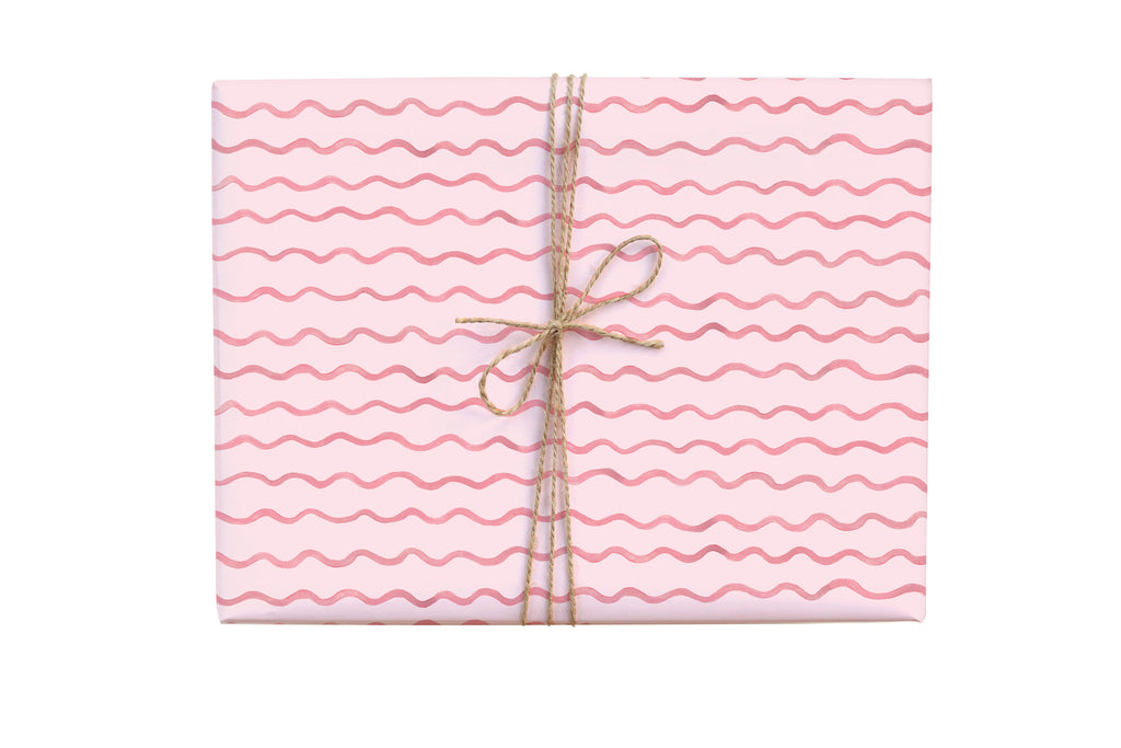 Pink Squiggle Scallop Gift Wrap