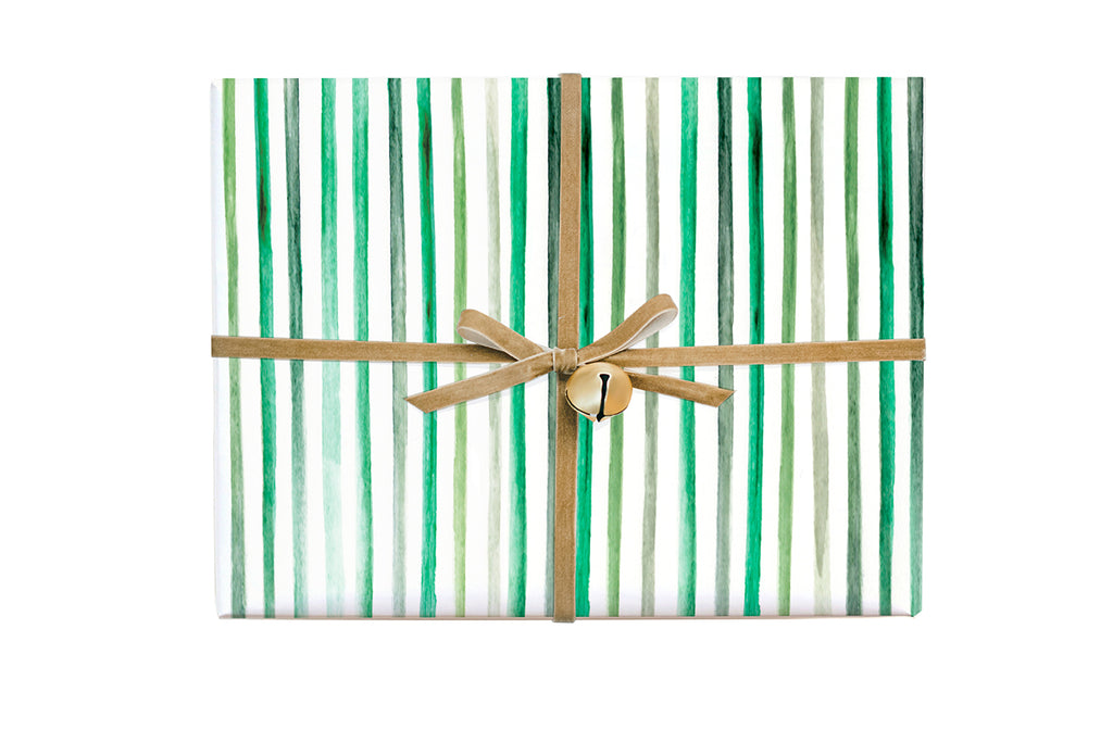 Dark Green & Turquoise Lines/Stripes Pattern Wrapping Paper
