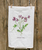 Sweet Pea Painted Tea Towel